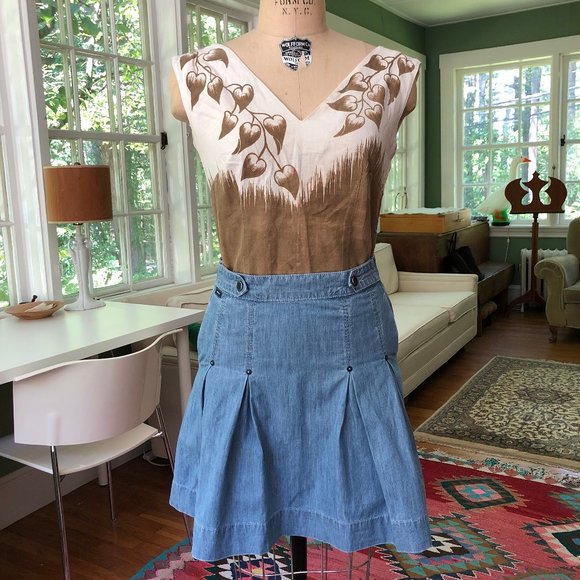 GANT Denim Pleated Skirt - Picture 2 of 7